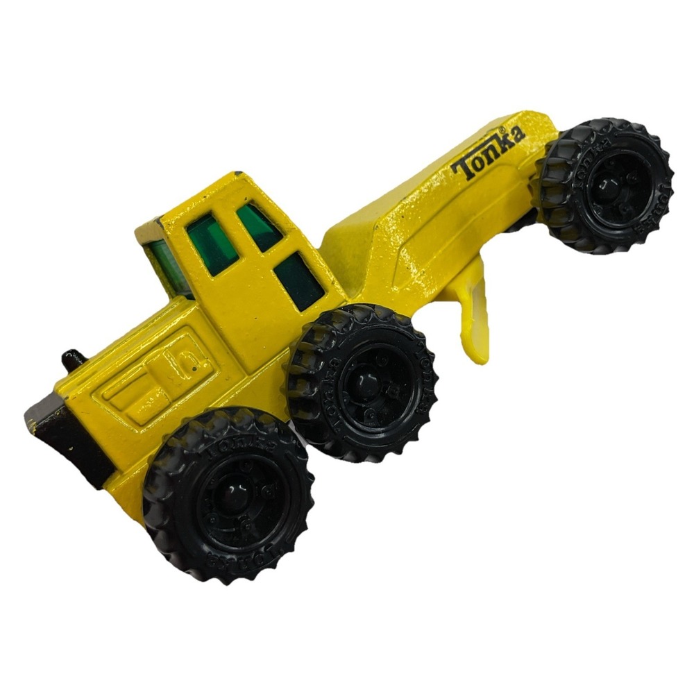 Tonka Yellow Road Grader Truck‎ Diecast Metal 1/64 Scale Toy 1994 Vintage